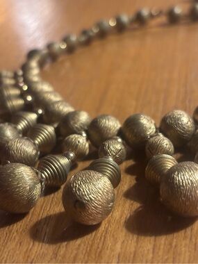 Vintage Brass and Gold Tone Bib Necklace-1960s